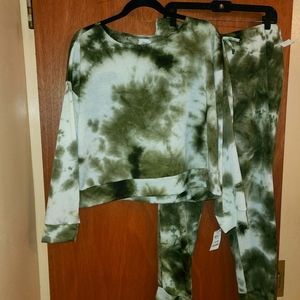 Jenni Intimates Pajamas, color; olive tie dye